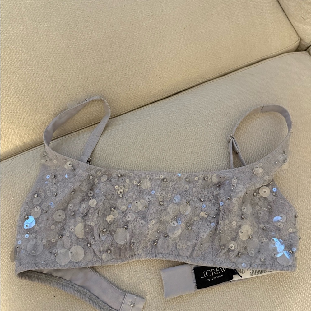J. Crew Silver Sequin Bandeau